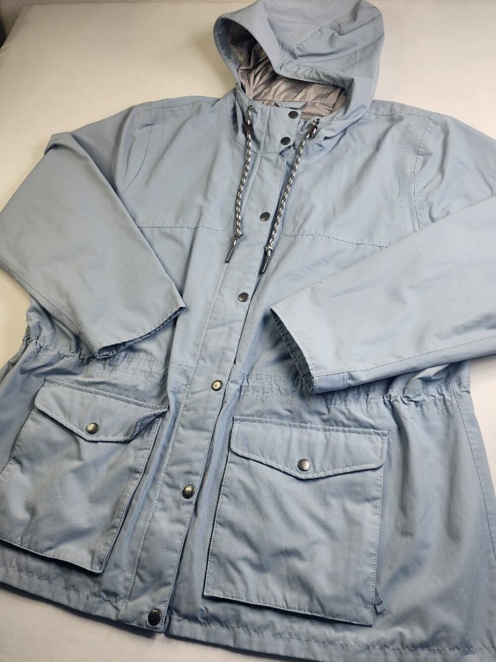Eddie Bauer Woman's 3X Weatheredge Rain Jacket Waterproof Light Blue Full Zip